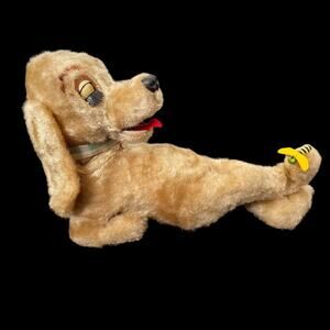 Vintage Wind Up Lazy Bones Dog Mechanical Cragstan? Sleepy Pup Toy Japan VIDEO